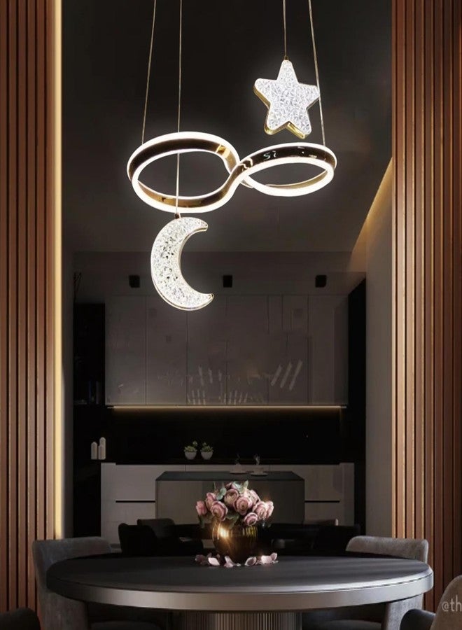 Avior Mood & Star Design LED Chandelier for Dining Table, Height-Adjustable Pendant Light for Breakfast Table, Hanging Light for Home Decoration (CH32) - Image 2